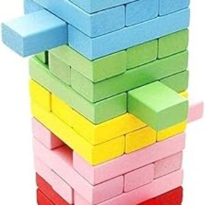 ECVV Colorful Wooden Tumbling Tower Blocks