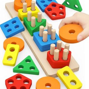 Montessori Wooden Sorting and Stacking Toys