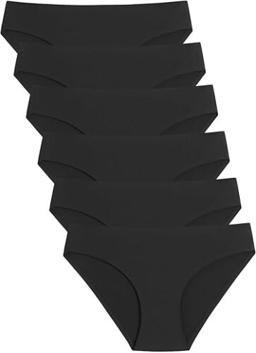 Caterlove Women’s Silky No-Show Stretch Bikini Panties 6 Pack