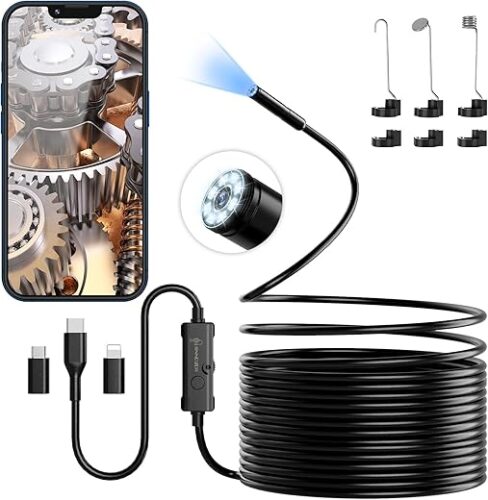 Ennovor 1920 HD Endoscopic Camera with 8 LEDs – 5M Length