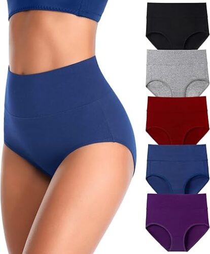 High Waist Cotton Briefs for Women – Breathable Full Coverage Multipack
