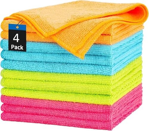 Super Absorbent Microfiber Cleaning Cloth Set – 4 Pack