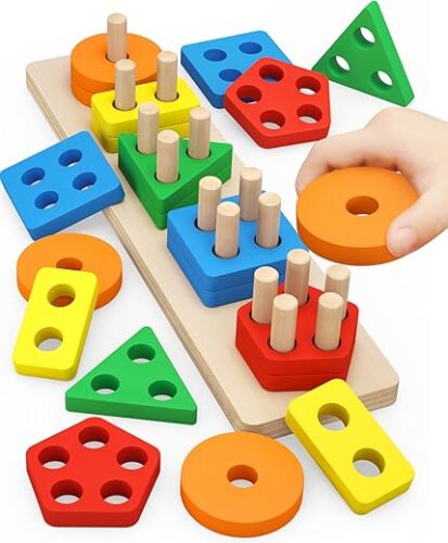 Wooden Montessori Sorting & Stacking Toys for Toddlers