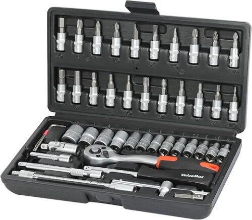 46-Piece Socket Wrench Set – Durable Cr-V Steel Mechanic Tools