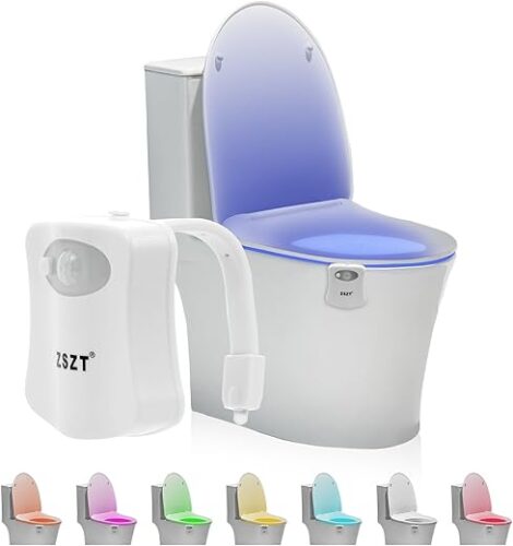 Motion Sensor Toilet Night Light with 8 Color Options